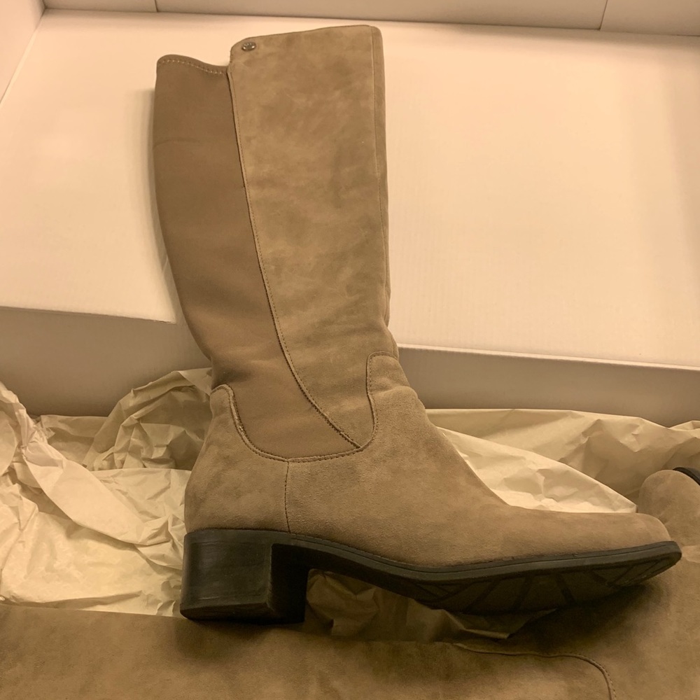 Marc Fisher suede tall boots in taupe size 8.
